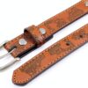 Boys Leather Belt Interchangeable Buckle Durable Stitched-5