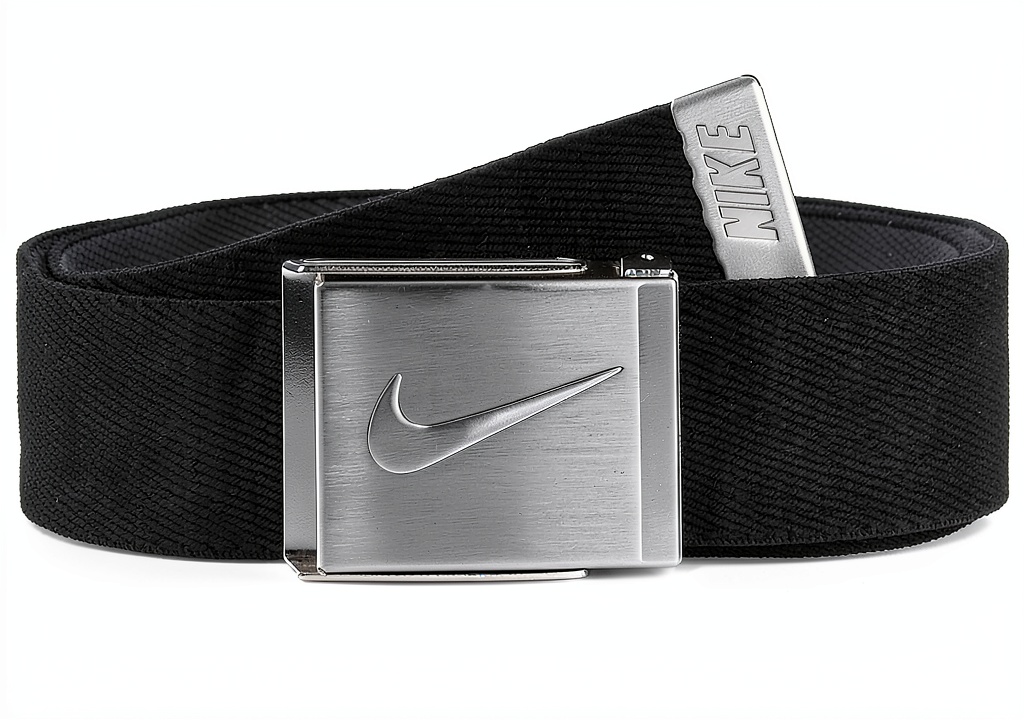 Nike Boys Reversible Stretch Web Belt in black color on a golf course background