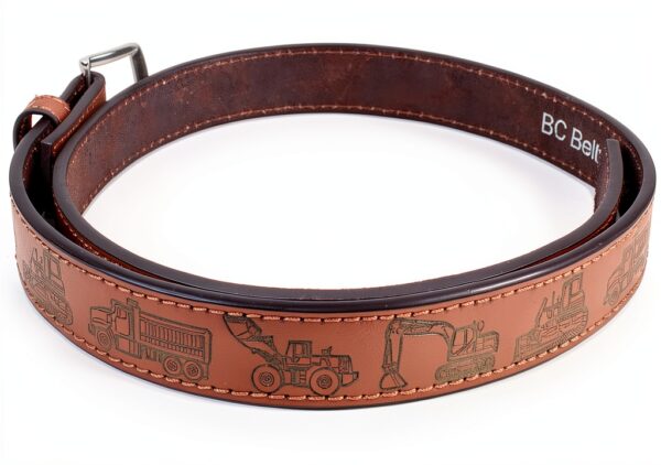Boys Leather Belt Interchangeable Buckle Durable Stitched-4
