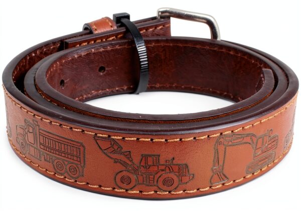 Boys Leather Belt Interchangeable Buckle Durable Stitched-1