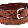 Boys Leather Belt Interchangeable Buckle Durable Stitched-2