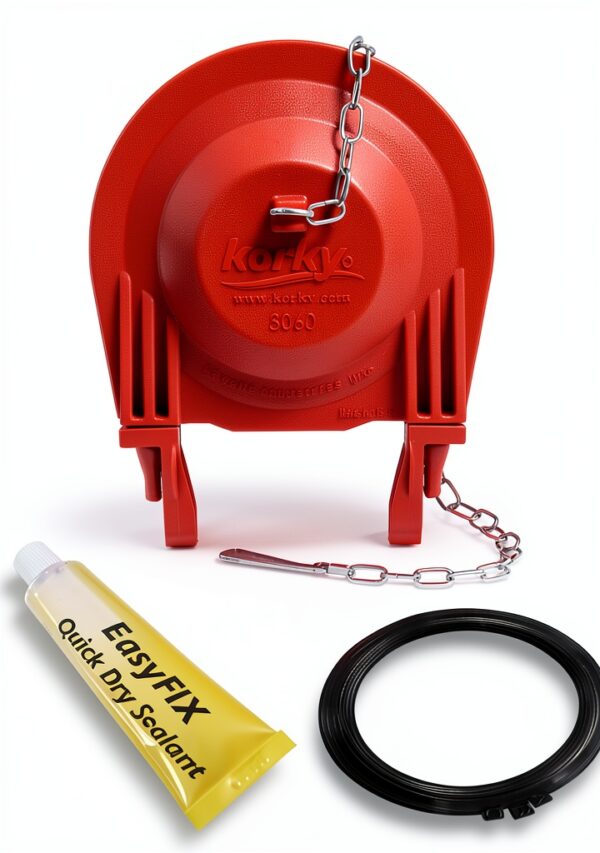 Korky EasyFix Toilet Repair Kit Red Plastic-3