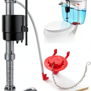 Toilet Fill Valve Kit houpeoro Universal Adjustable Height Red-0