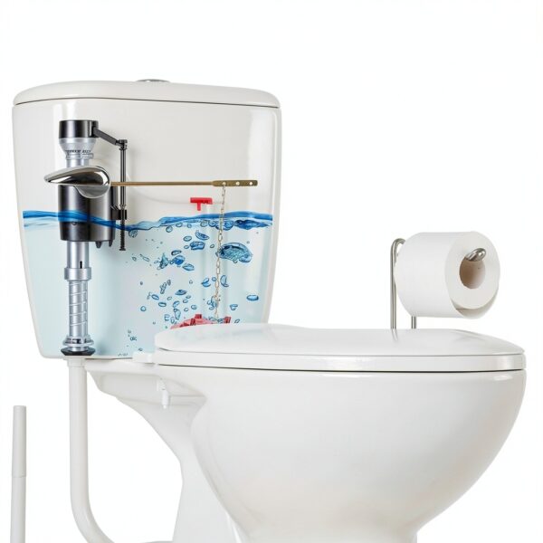 Toilet Fill Valve Kit houpeoro Universal Adjustable Height Red-1