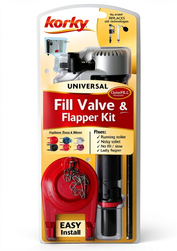 Korky 2 Inch Toilet Flapper Kit Silver Rubber Fill Valve 818MP-7