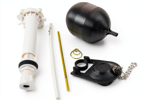 Toilet Repair Kit Danco with Fill Valve Flapper Ball Rod Float White-4