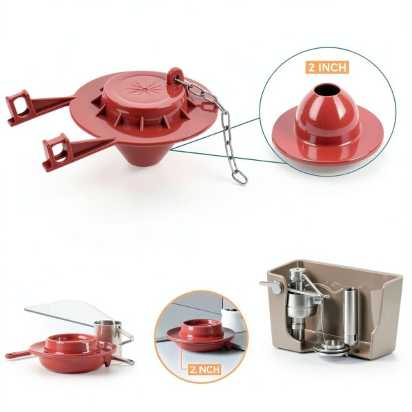 Toilet Fill Valve Kit houpeoro Universal Adjustable Height Red-4