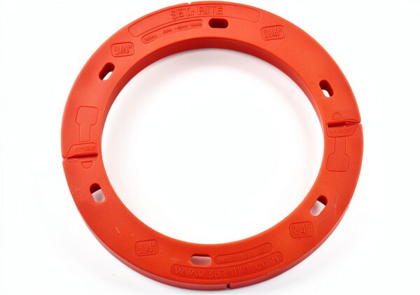 Oatey Toilet Flange Spacer 3/4 Inch Red Round Plastic Extender-3