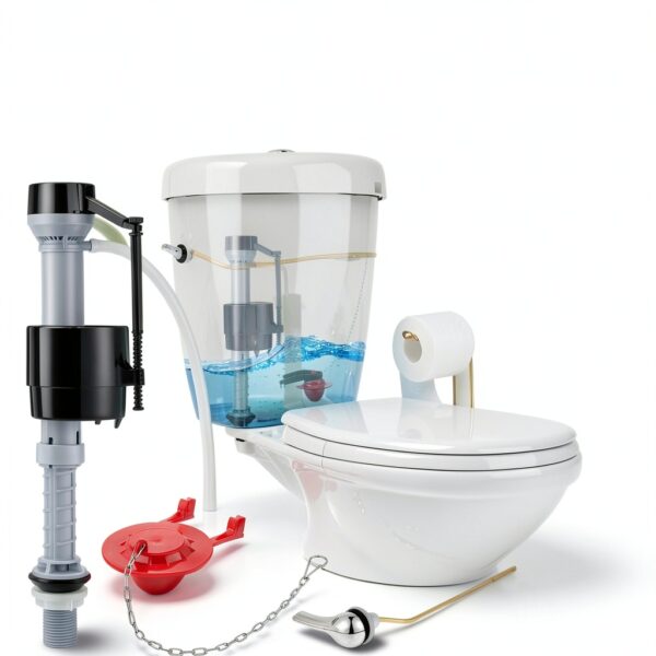 Saillong Toilet Repair Kit 2‑Inch Flush Valve with Brass Lever-7