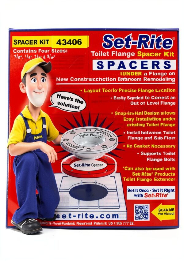 Toilet Repair Spacer Kit Oatey - 4 Piece Wax Free Set-1