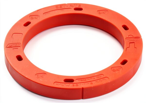 Oatey Toilet Flange Spacer 3/4 Inch Red Round Plastic Extender-2