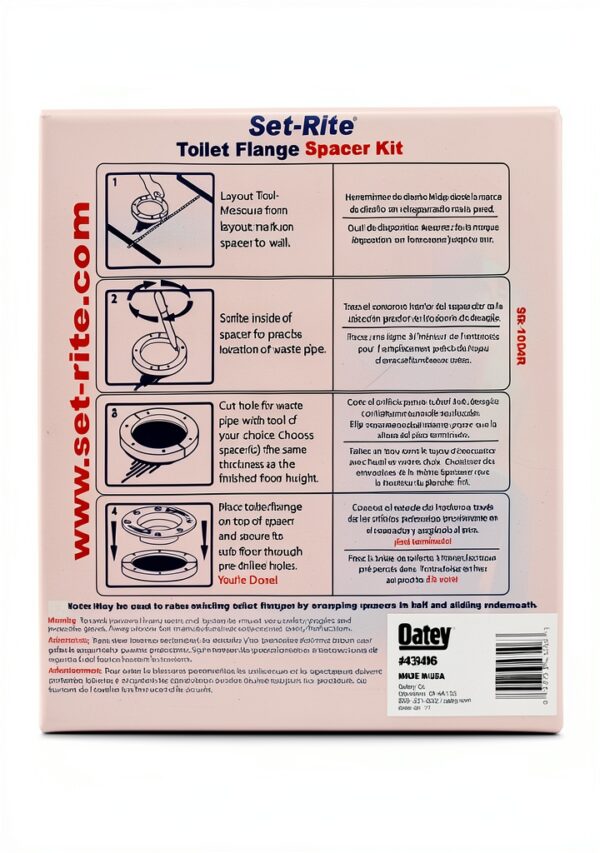 Toilet Repair Spacer Kit Oatey - 4 Piece Wax Free Set-2