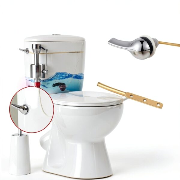 Saillong Toilet Repair Kit 2‑Inch Flush Valve with Brass Lever-5