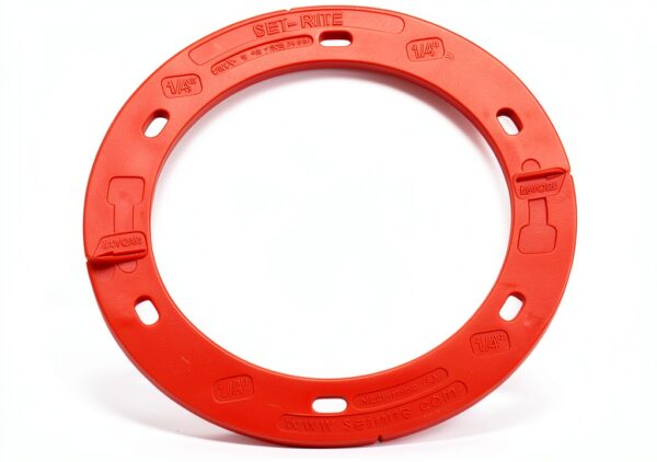 Oatey Toilet Flange Spacer 0.25 Inch Red Round Plastic Extender-3