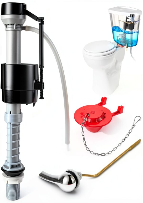 Saillong Toilet Repair Kit 2‑Inch Flush Valve with Brass Lever-0
