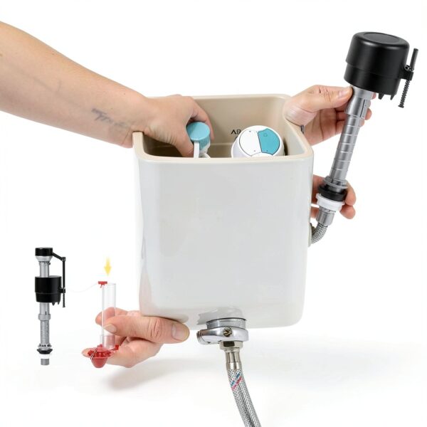 Toilet Fill Valve Kit houpeoro Universal Adjustable Height Red-6