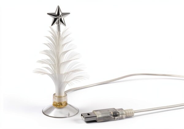 USB Powered 7-Color Fiber Optic Christmas Tree with Star Top TINNZTES-2