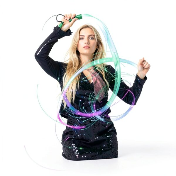 Fiber Optic Whip XINYICONG Rechargeable LED Whip 7 Colors 4 Modes-1
