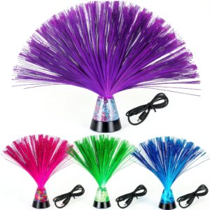 Fiber Optic Lamp Retisee 4 Piece with Crystal Base 14in Color Changing-0