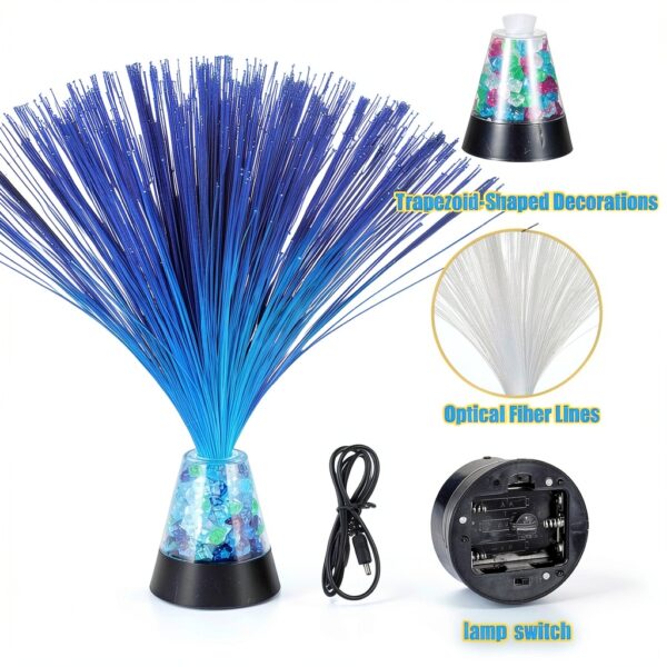 Fiber Optic Lamp Retisee 4 Piece with Crystal Base 14in Color Changing-2