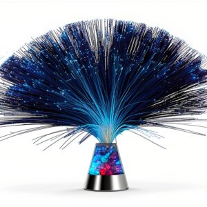 Colour Changing Fibre Optic Crystal Lamp cxvx 13.5" Mood Battery Lamp-0